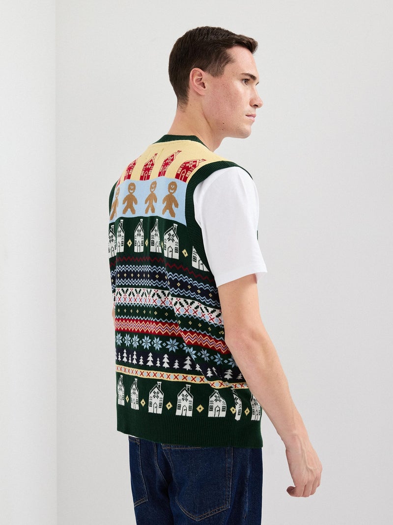 Gilet de Noël en tricot, MO Fashion Vert - Kiabi