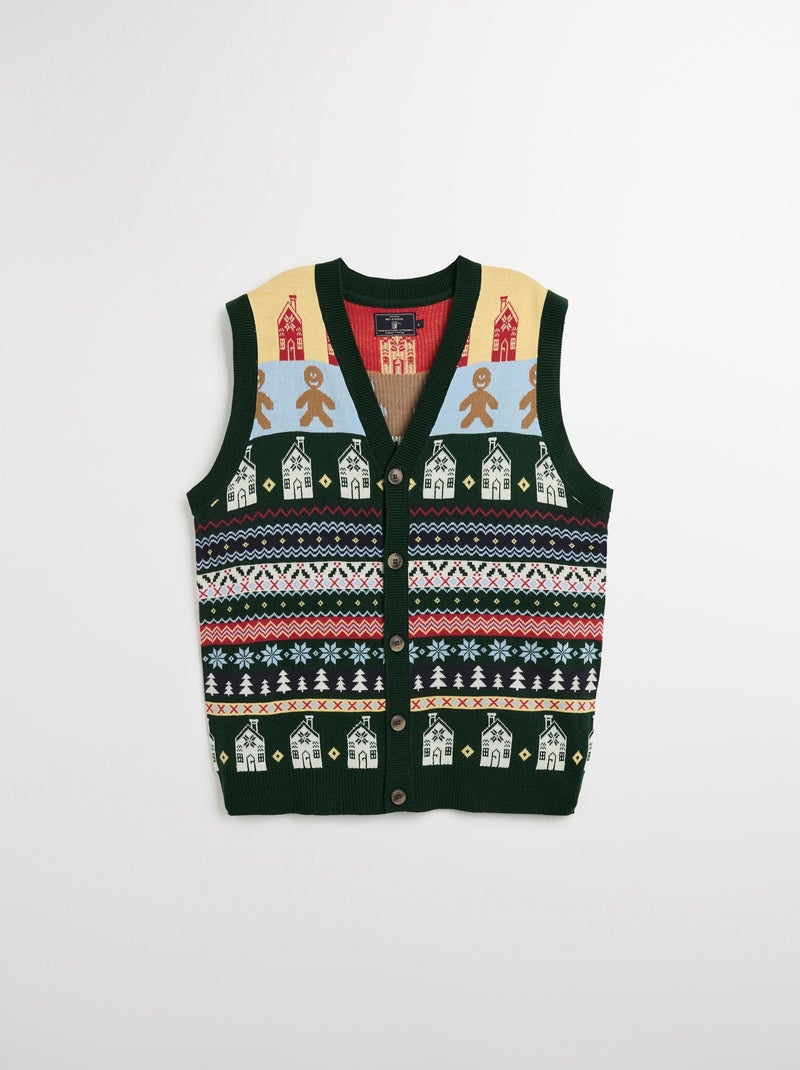 Gilet de Noël en tricot, MO Fashion Vert - Kiabi