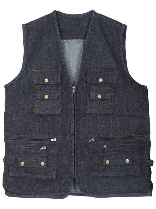 Gilet de pêche en jeans Kebello - Kiabi