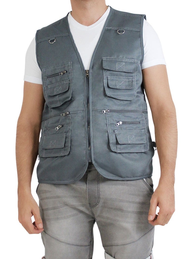 Gilet de pêche Kebello Gris - Kiabi