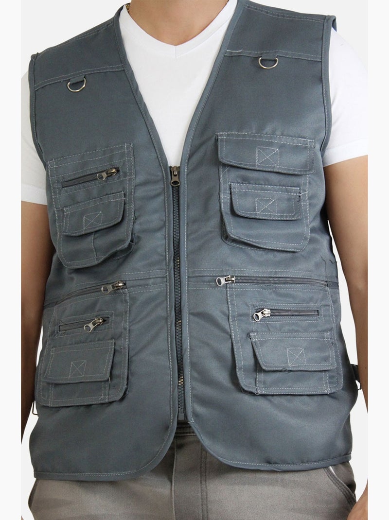 Gilet de pêche Kebello Gris - Kiabi