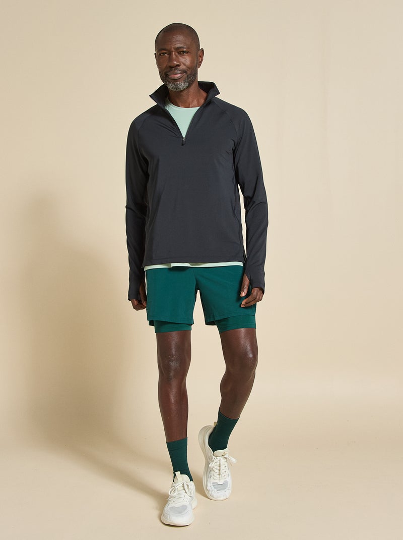 Gilet de sport à col zippé - (ekstract) Noir - Kiabi