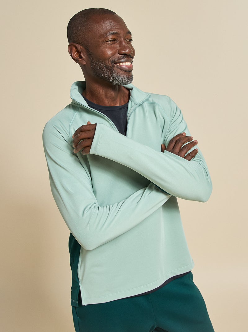 Gilet de sport à col zippé - (ekstract) Vert - Kiabi