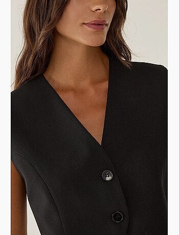 Gilet de tailleur court ajusté col en v hiccup