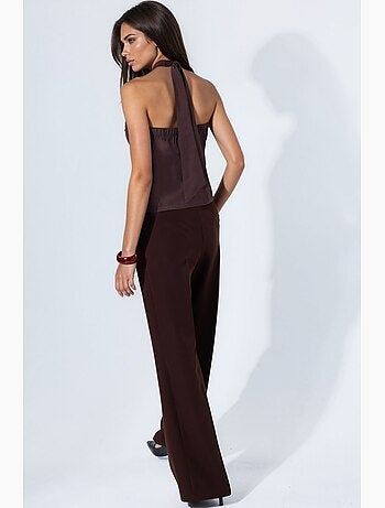 Gilet de tailleur en modal mélangé col halter à nouer ajusté hiccup