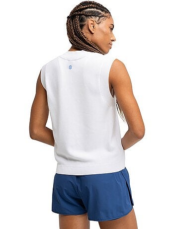 Gilet de tennis en maille col en v femme tennis femme smash