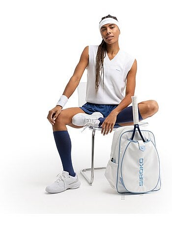 Gilet de tennis en maille col en v femme tennis femme smash