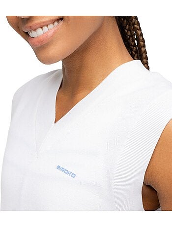 Gilet de tennis en maille col en v femme tennis femme smash