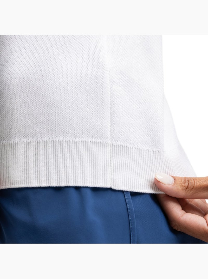 Gilet de tennis en maille col en v femme tennis femme smash Blanc - Kiabi