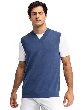 Gilet de tennis en maille col en v homme tennis homme serve