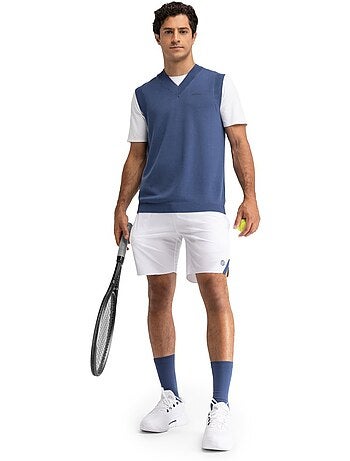 Gilet de tennis en maille col en v homme tennis homme serve