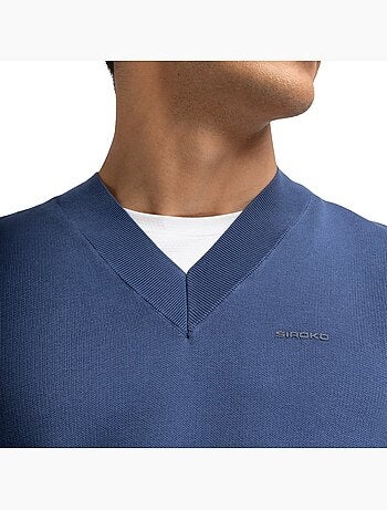 Gilet de tennis en maille col en v homme tennis homme serve