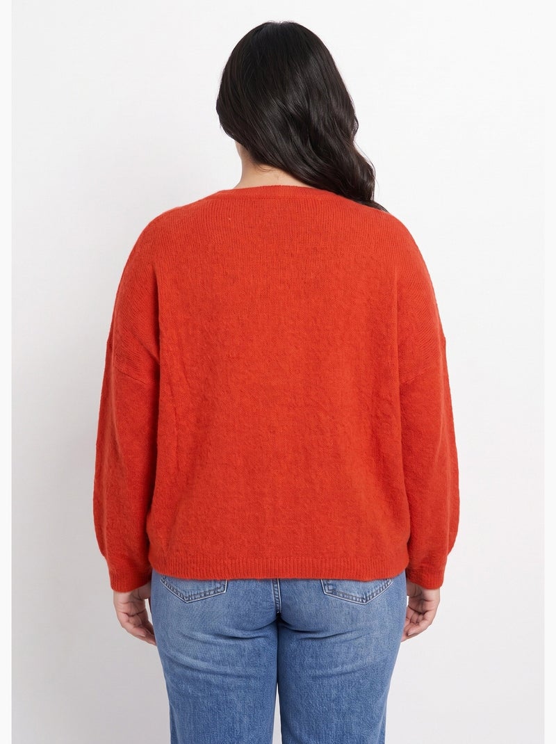 Gilet doux chaud tendance avec alpaga - afibel Corail - Kiabi