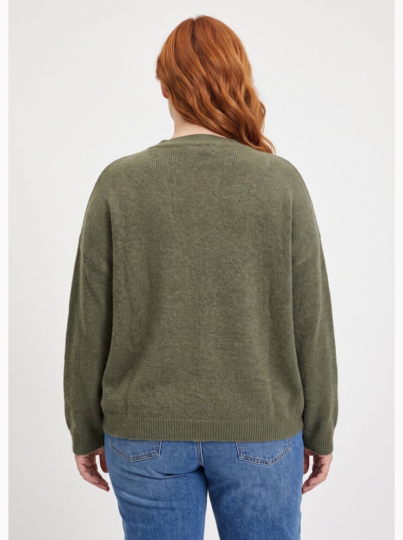Gilet doux chaud tendance avec alpaga - afibel Kaki - Kiabi