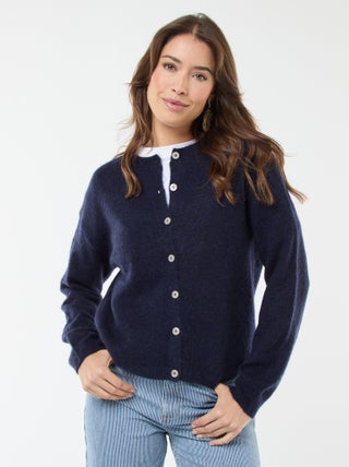 Gilet doux en laine et mohair