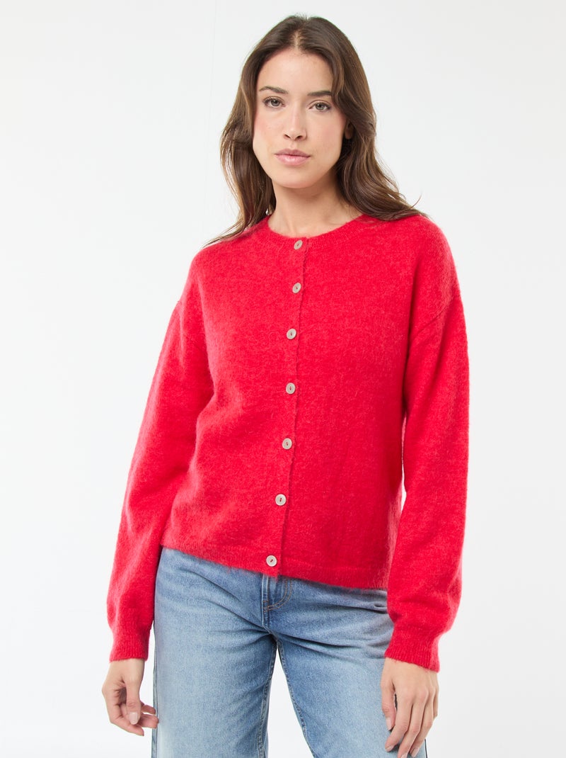 Gilet doux en laine et mohair Rouge - Kiabi