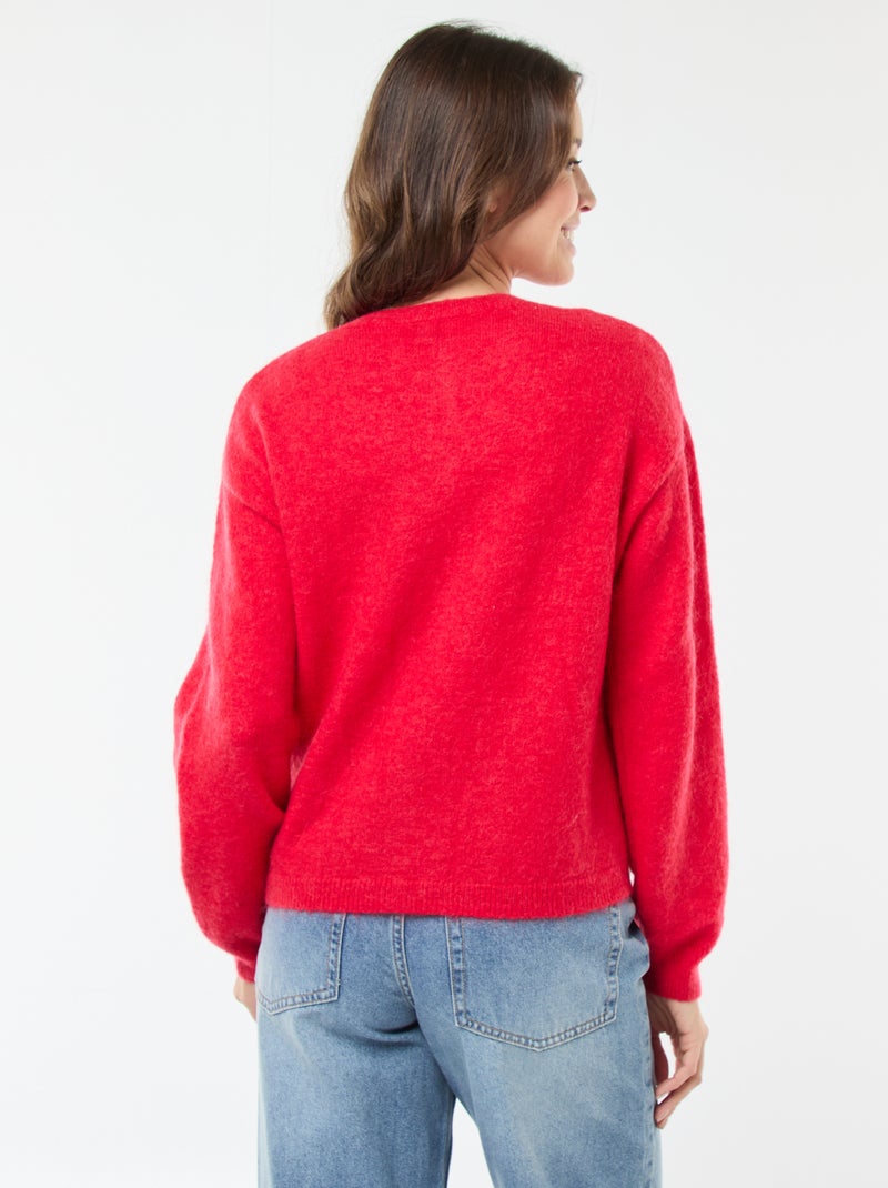 Gilet doux en laine et mohair Rouge - Kiabi