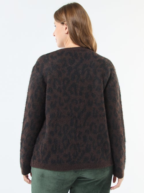 Gilet doux imprimé léopard - Kiabi