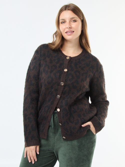 Gilet doux imprimé léopard - Kiabi