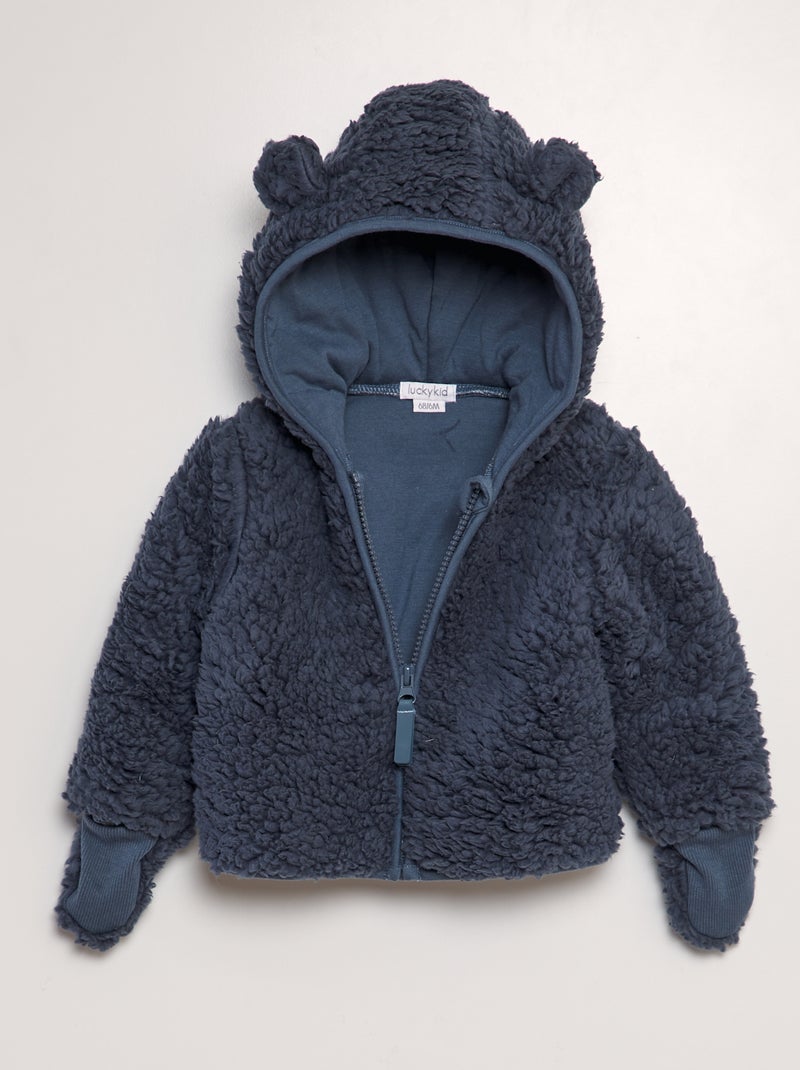 Gilet effet moutonné 'Van Gennip' Bleu Kiabi