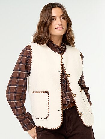 Gilet effet moutonné sans manches