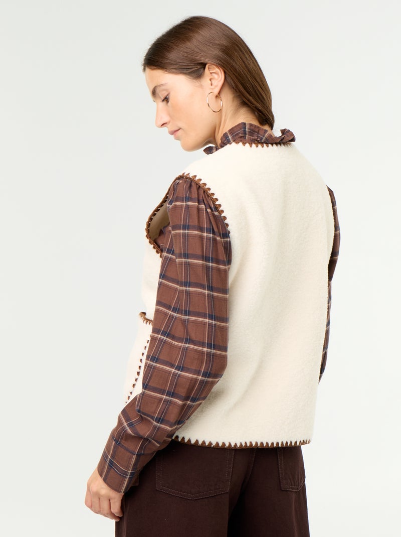 Gilet effet moutonné sans manches Beige - Kiabi