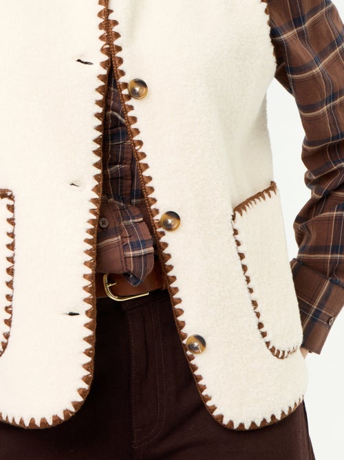 Gilet effet moutonné sans manches - Kiabi Gilet effet moutonné sans manches - Kiabi