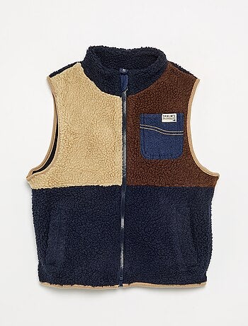 Gilet effet moutonnée sans manches