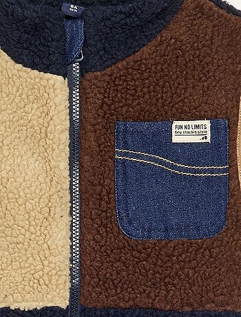 Gilet effet moutonnée sans manches