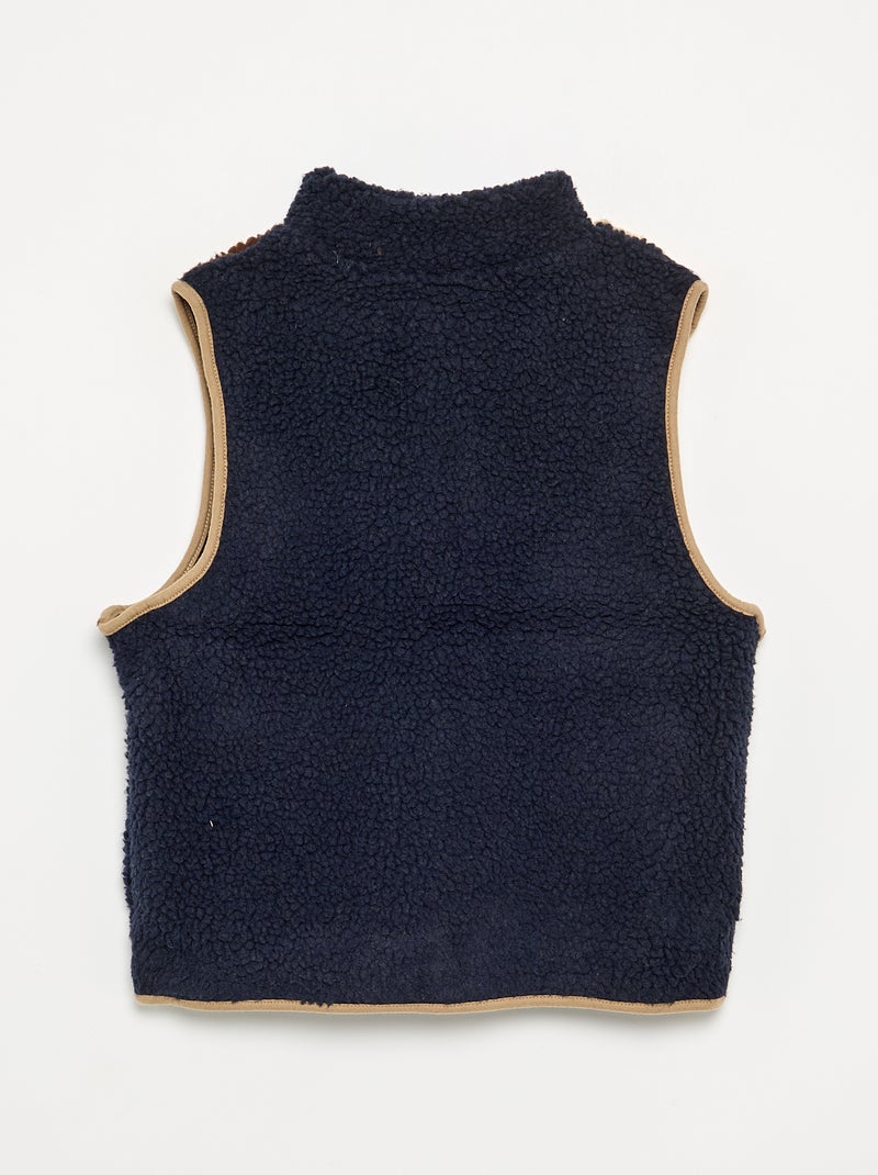 Gilet effet moutonnée sans manches Marron - Kiabi