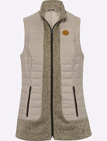 Gilet Empiècements En Tricot Polaire Doux - Taille Standard - Moda Vilona