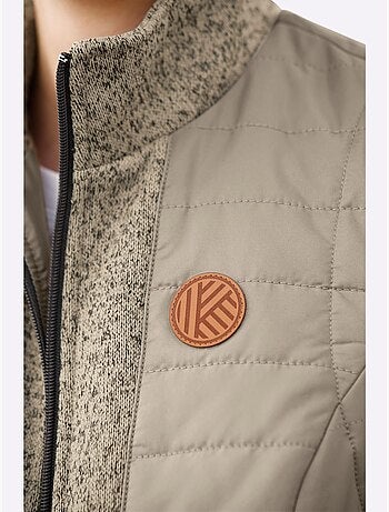 Gilet Empiècements En Tricot Polaire Doux - Taille Standard - Moda Vilona