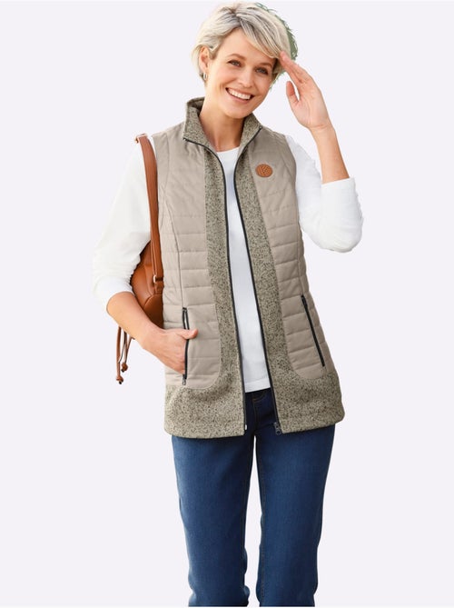 Gilet Empiècements En Tricot Polaire Doux - Taille Standard - Moda Vilona - Kiabi Gilet Empiècements En Tricot Polaire Doux - Taille Standard - Moda Vilona - Kiabi