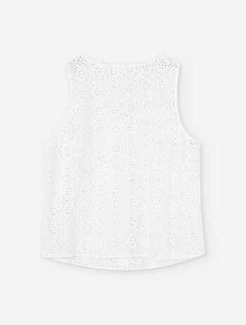 Gilet en Coton avec Broderie Anglaise