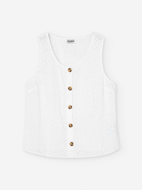 Gilet en Coton avec Broderie Anglaise - Kiabi