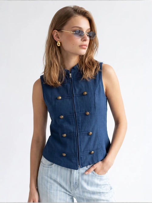 Gilet en coton mixray - Kiabi Gilet en coton mixray - Kiabi