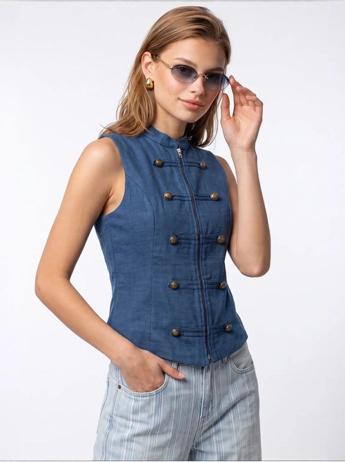 Gilet en coton mixray - Kiabi Gilet en coton mixray - Kiabi