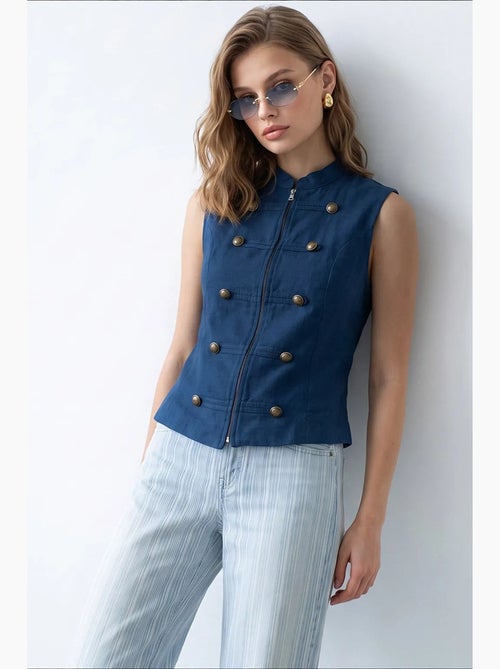 Gilet en coton mixray - Kiabi Gilet en coton mixray - Kiabi