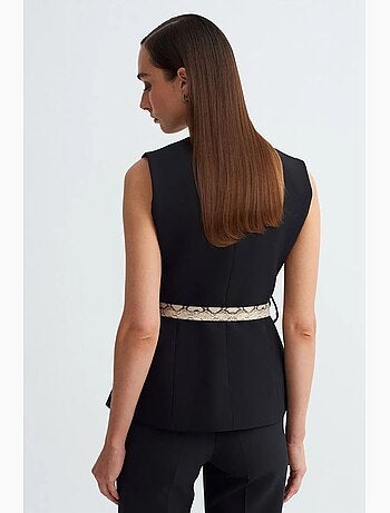 Gilet en crêpe à ceinture dilvin