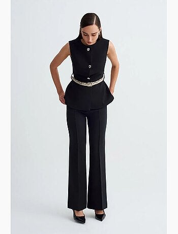 Gilet en crêpe à ceinture dilvin