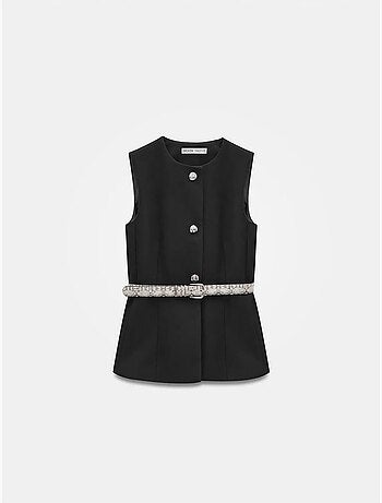 Gilet En Crêpe À Ceinture