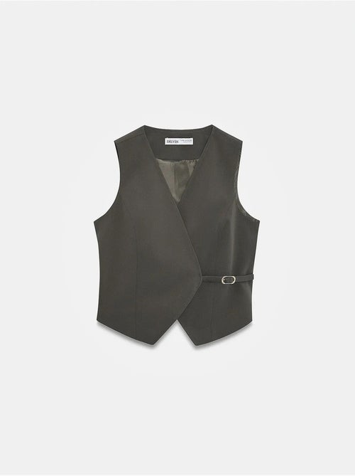 Gilet En Crêpe Avec Ceinture - Kiabi