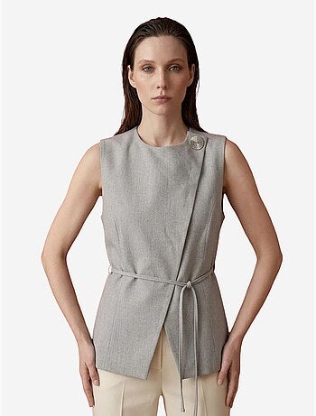 My fashion gilet en crêpe ceinturé