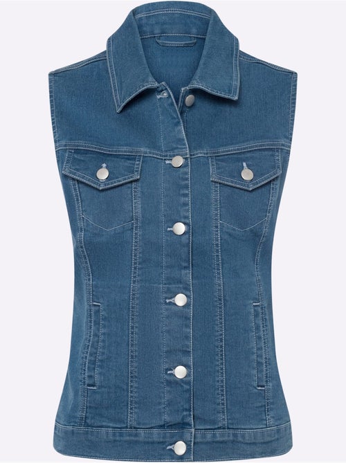 Gilet en denim doux avec col à revers et poches pratiques - taille standard - moda vilona - Kiabi Gilet en denim doux avec col à revers et poches pratiques - taille standard - moda vilona - Kiabi