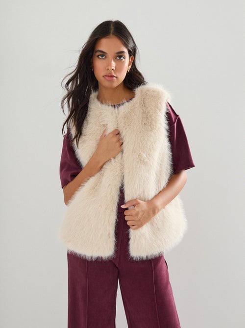 Gilet en fausse fourrure, MO Fashion - Kiabi