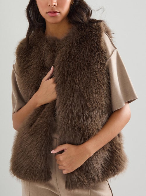 Gilet en fausse fourrure, MO Fashion - Kiabi