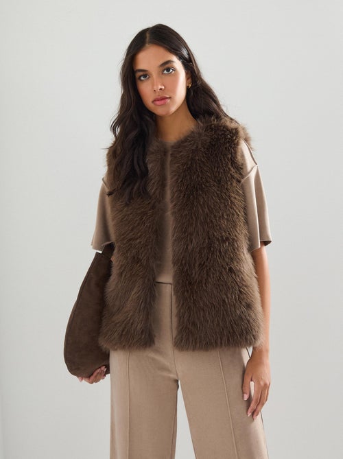 Gilet en fausse fourrure, MO Fashion - Kiabi