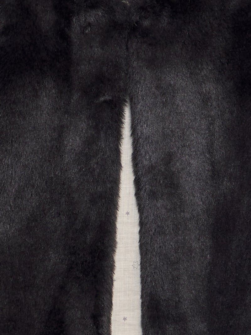 Gilet en fausse fourrure sans manches Noir - Kiabi