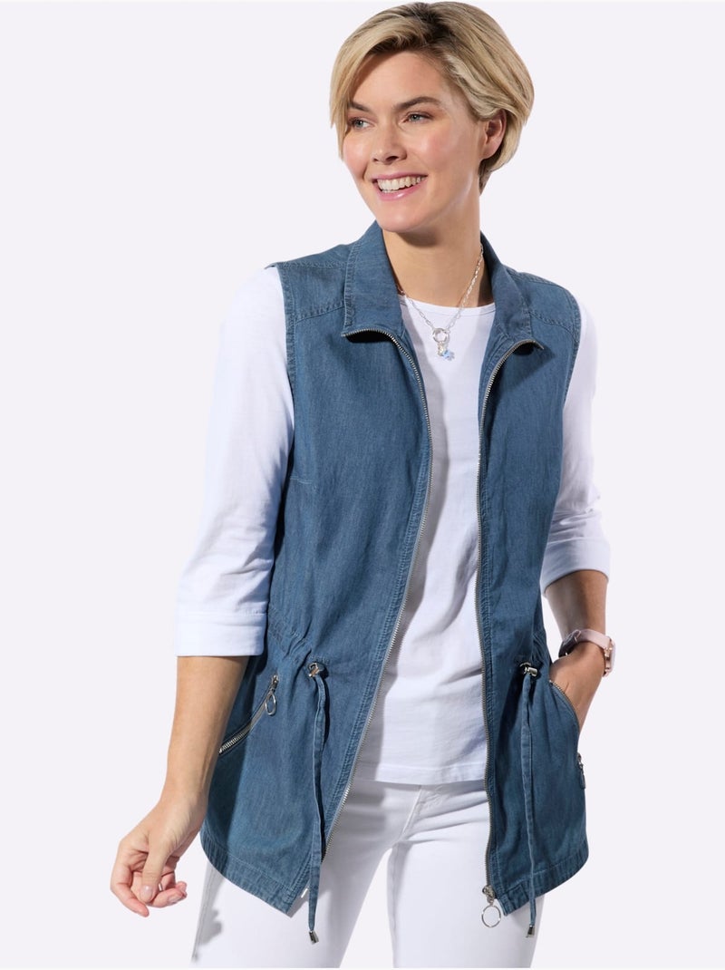 Gilet En Jean 100% Coton - Taille Standard - Witt Bleu - Kiabi