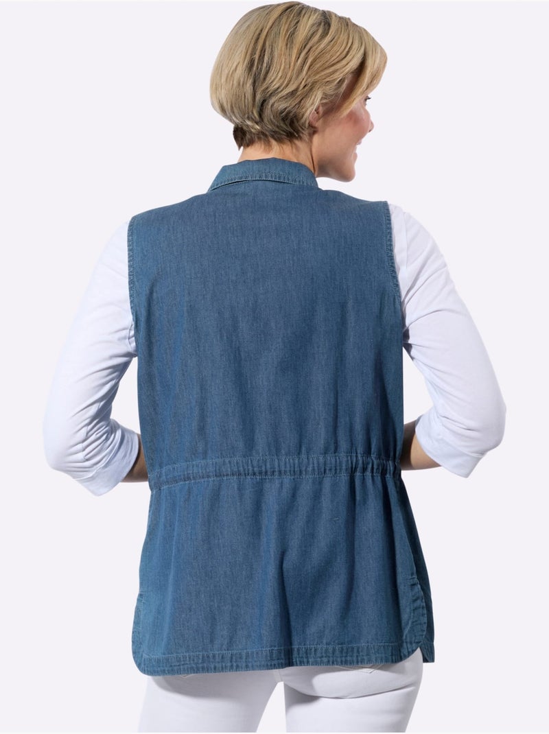 Gilet En Jean 100% Coton - Taille Standard - Witt Bleu - Kiabi